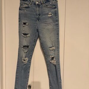 H&M Distressed Blue Women's High Rise Jeans